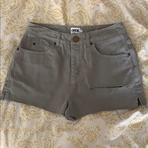 Asos Denim gray distressed shorts